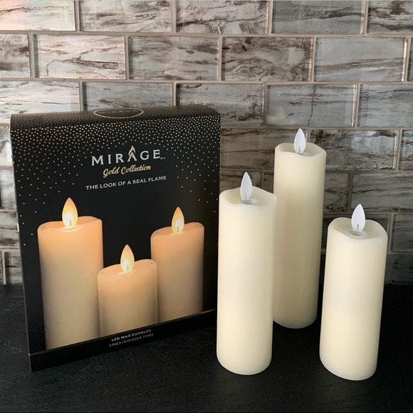 Mirage Accents Flameless Candles Set Of 3 Poshmark